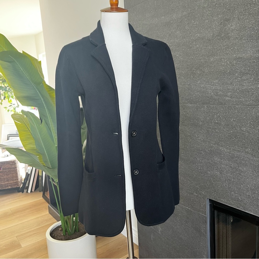 J Crew Black Cotton Stretchy Blazer With Pockets Size XS - Picture 6 of 9
